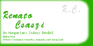 renato csaszi business card