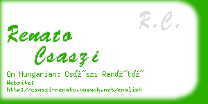 renato csaszi business card